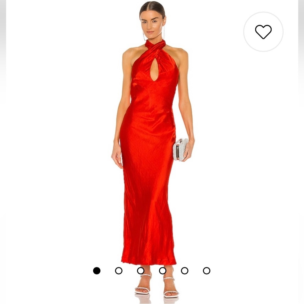 Claudia Bias Cut Dress in Lipstick